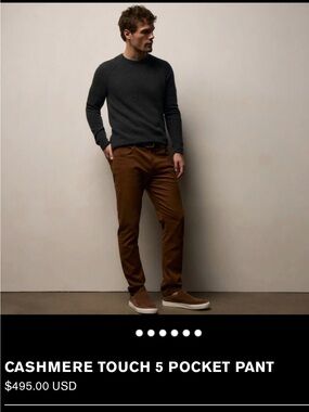 James Perse Men’s khaki Cashmere Blend Button Fly Pants Size 32 Straight Leg